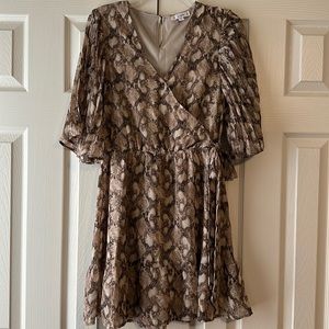 L Love snakeskin print dress